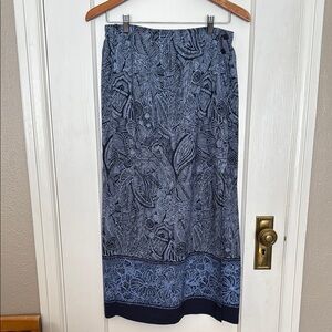 Sag Harbor Blue and Gray Midi Skirt for Work
